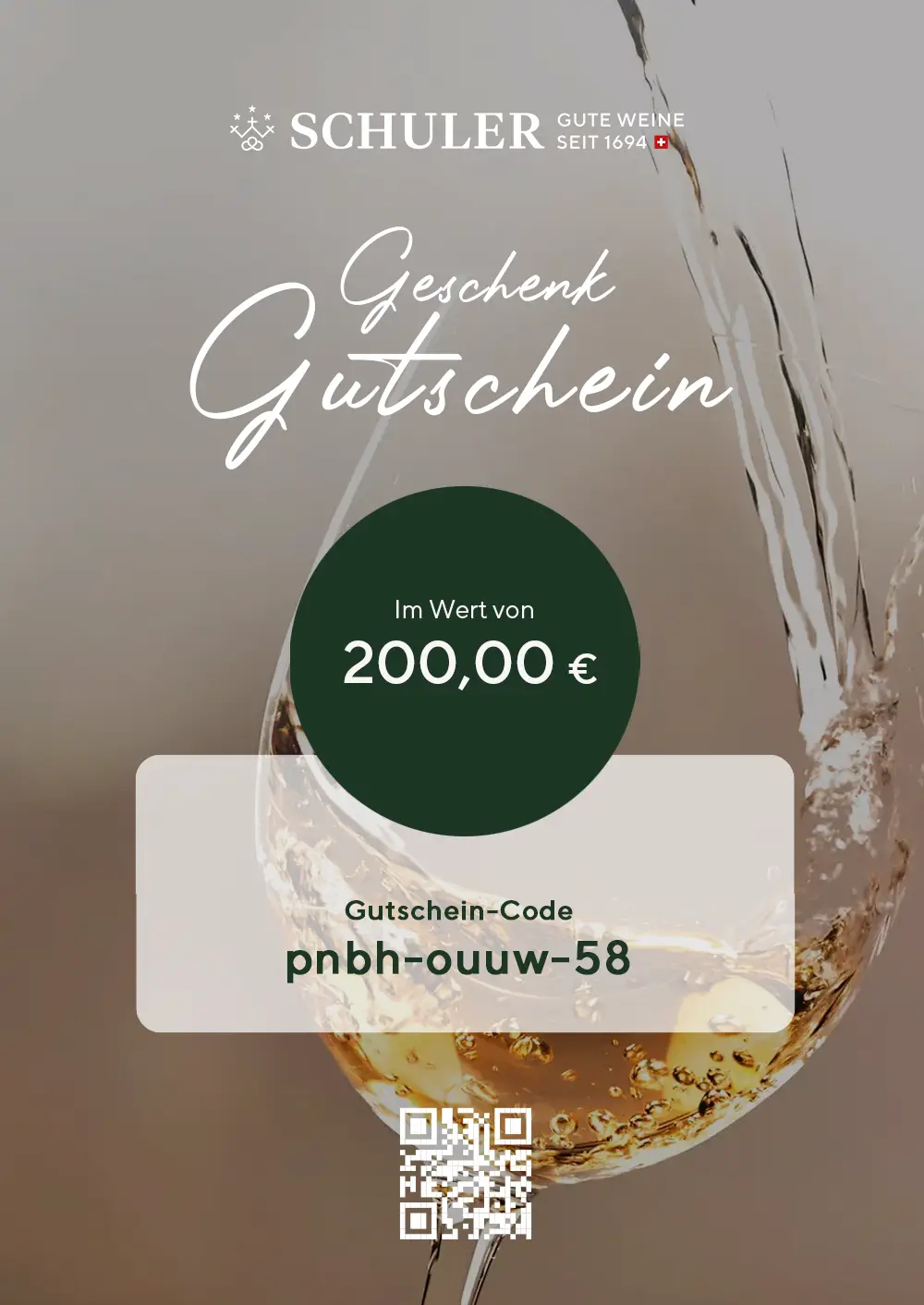 Geschenk-Gutschein 200 €